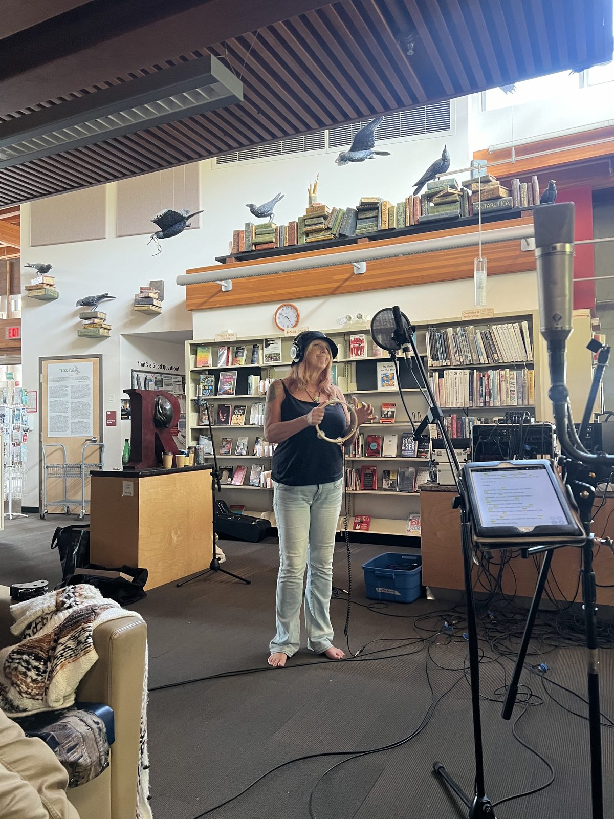 Tonya close up at the microphone