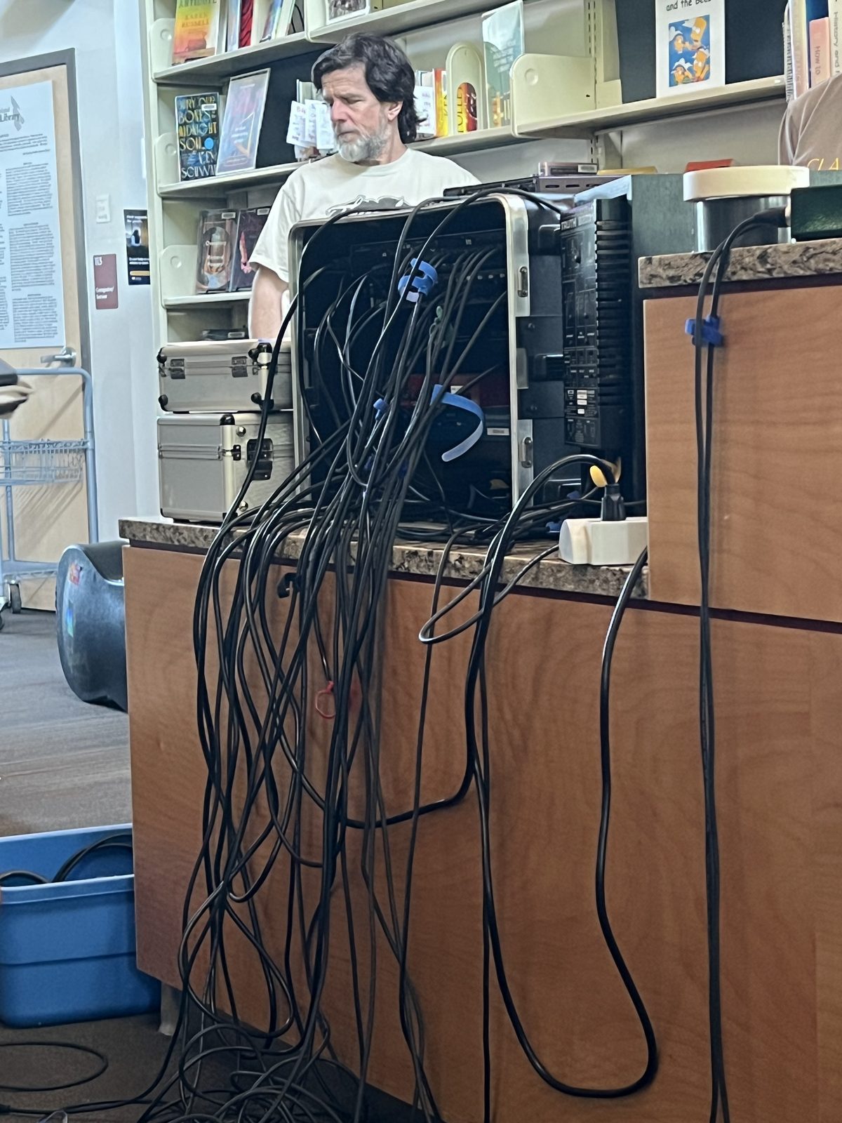 Yamaha drum kit and bass setup